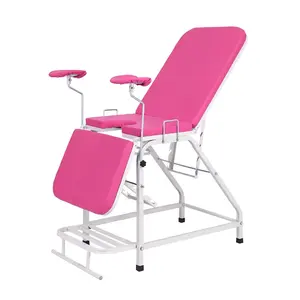 Portable Clinic Hospital Patient Gynecological Exam Bed, Manual Steel Medical Gyn Examination Table