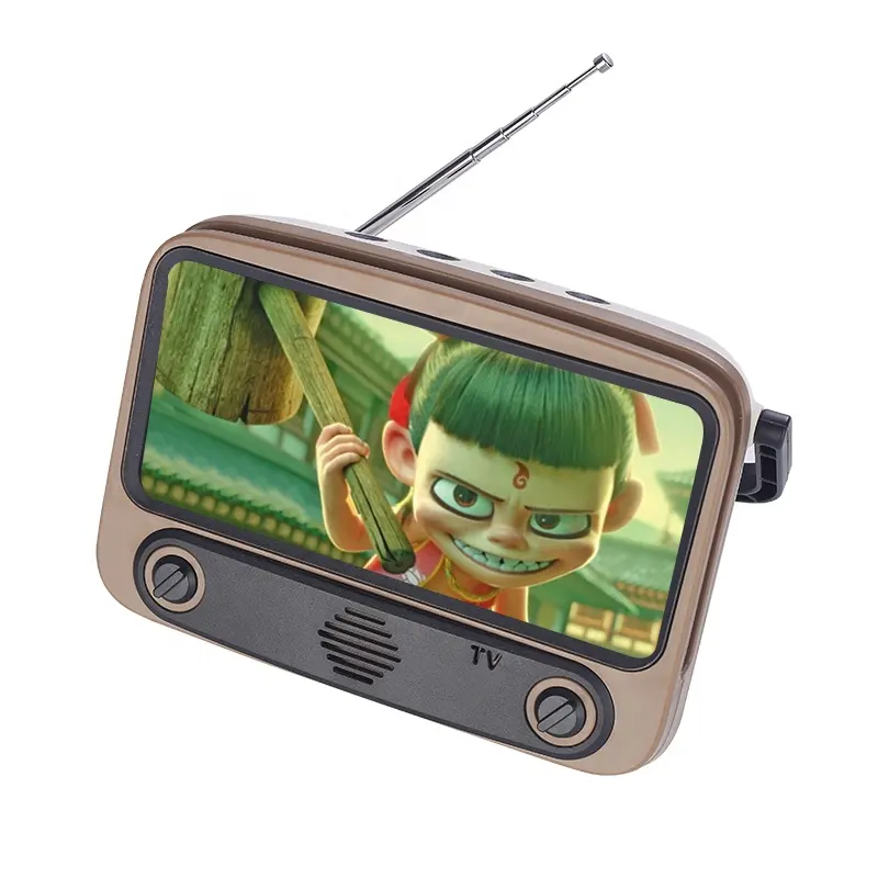 Drahtlose lautsprecher Stehen Retro TV Form Lautsprecher Spielen Handy Ständer Halter