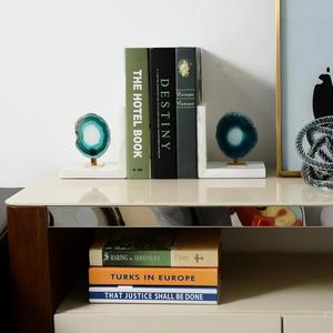 Kệ Sách Trang Trí Nhà Cửa Lát Đá Cẩm Thạch Vuông Màu Trắng Với Lát Mã Não - Product Image 2