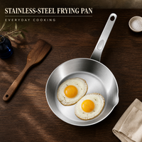 Wajan Penggorengan Dasar Tunggal Stainless Steel Kompatibel Semua Jenis Kompor; Wajan Omelet Dasar Rata Anti Lengket; Panci Mini