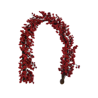 Guirlande de Noël faite à la main directe pendentif rouge rotin mousse fruits PVC fête guirlande décorations de fête