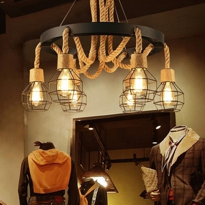 Lampes suspendues en corde de chanvre de style industriel Aobo, restaurants de barbecue, magasins, éclairage décoratif rétro commercial pour bar - Product Image 3