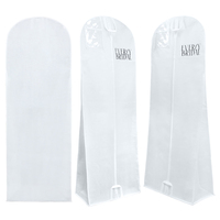 Housse de costume de mariage personnalisée en tissu non tissé blanc écologique avec fermeture éclair pliable