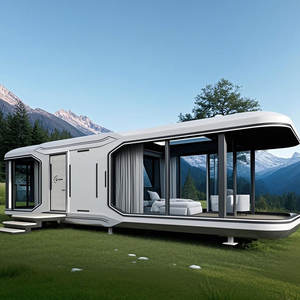 Habitación cápsula moderna, casa prefabricada móvil de 3 dormitorios, hotel cápsula espacial, cocina inteligente móvil con tiras de acero - Product Image 1