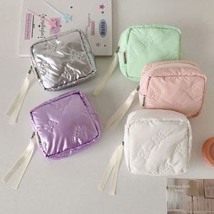 Exchange Gifts Luxury Bow Fashion Coin <b>Purse</b> With Zipper Keychain Women Mini Plush Wallet for Woman - Product Image 5