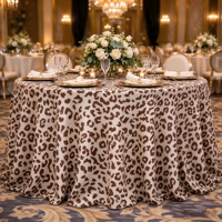 Nappe ronde à imprimé léopard multi-tons, couverture de table à pois animaliers pour salle de banquet, fête, hôtel et service traiteur