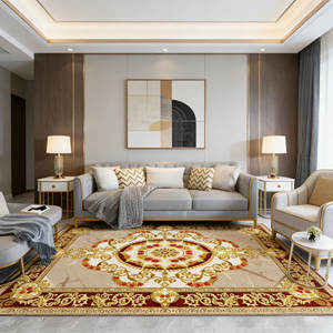 Alfombra de Oración Musulmana de Lujo para Decoración del Eid, Hecha a Máquina en Poliéster, con Patrón Novedoso, Alta Densidad y Suave - Product Image 1