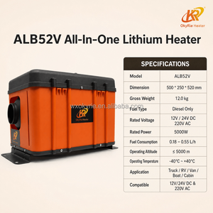 <span class=keywords><strong>Chauffage</strong></span> Diesel Silencieux 5kW avec Batterie Lithium Intégrée, Autonomie 12+H, Portable <span class=keywords><strong>pour</strong></span> Camping Hors Réseau, Chantier et <span class=keywords><strong>Chauffage</strong></span> d'Air de Stationnement - Product Image 2