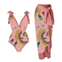 Zy217 Conjunto de Bikini Retro de Dos Piezas con Estampado Personalizado de Alta Calidad, Bikini Sexy para Adolescentes y Mujeres Jóvenes