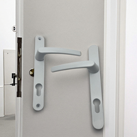 Poignée de serrure de porte à mortaise en alliage d'aluminium blanc de 85mm de conception moderne personnalisée en usine pour accessoires de porte et fenêtre levier de porte