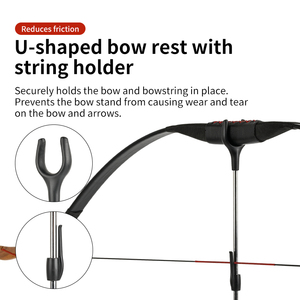 STARCN, arco recurvo de tiro con arco, arco tradicional y soporte de <span class=keywords><strong>suelo</strong></span> de arco largo, soporte de arco recurvo ajustable desmontable de acero inoxidable - Product Image 4
