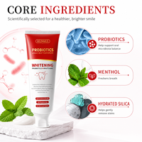 Dentifrice blanchissant OEM ODM 120g, dentifrice probiotique à la lactobacille pour les dents jaunes, élimine les taches, haleine fraîche à la menthe, soin buccal