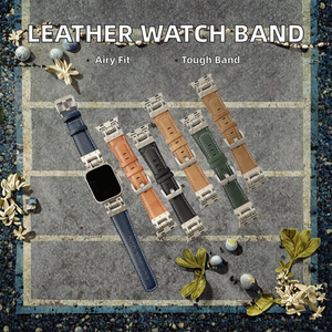 Correa de Cuero Genuino Mecha Crazy Horse con Diseño de Rayas para Apple Watch, Correa de Diseño con Característica Transpirable, Accesorios para Relojes Inteligentes - Product Image 2