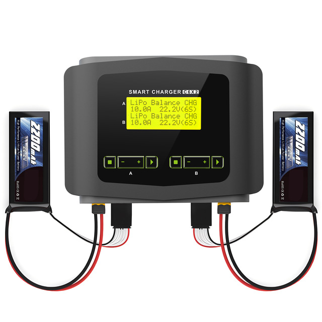 HTRC C6X2 Electric 150W AC/240W DC Charger Dual Channel Lipo RC Balance Discharger for LiPo LiFe Lilon NiCd NiMH Battery"