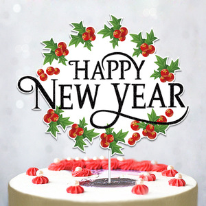 Nouveauté <span class=keywords><strong>2023</strong></span> : Décorations de gâteau Joyeux Nouvel An en papier pour <span class=keywords><strong>2023</strong></span> – Outils de décoration de gâteau du Nouvel An colorés XQA8028 - Product Image 1