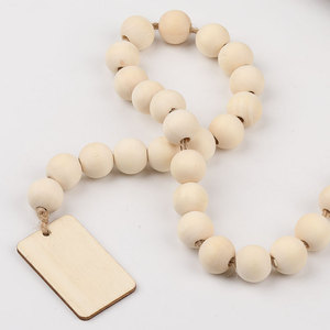 <span class=keywords><strong>Perles</strong></span> en bois de formes variées, couleur naturelle, pour la fabrication de colliers, la décoration intérieure, style ferme, ornement pour plateau à étages, attache de rideau - Product Image 4