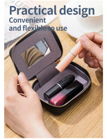 Trousse de maquillage souple et durable pochette porte-monnaie seau en cuir de luxe mini sac de rouge à lèvres cosmétique boîte avec miroir