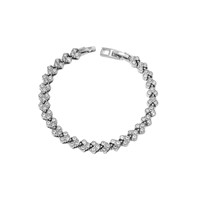 Nouvelle Chaîne Unisexe Créative en Alliage de Zinc, Tendance Européenne et Américaine, en Forme de Cœur, à Trois Diamants, Double Fermoir, Incrustée de Diamants, Style Niche