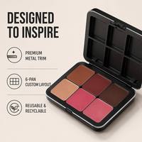 Palette de fards à paupières de luxe de haute qualité personnalisée en gros, emballage vide en boîte métallique avec miroir, fournisseur de boîtes en fer blanc recyclé