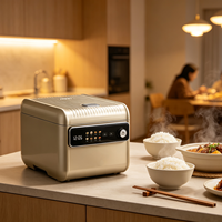 Cuisinière à riz électrique multifonctionnelle automatique à faible teneur en sucre, avec cuve intérieure en émail, commande vocale, 3L, cuisinière à riz numérique intelligente