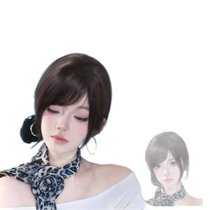 วิกผมแท้สำหรับผู้หญิง Lh113 ความยาวปานกลาง พร้อมหน้าม้า ความหนาแน่น 130%  ฐานลูกไม้โปร่งใส สไตล์ญี่ปุ่นย้อนยุค - Product Image 1