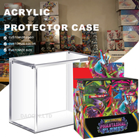 Caja Protectora de Acrílico con Bordes Suaves para Cartas TCG, Caja de Exhibición Segura para Protección de Cajas de Regalo