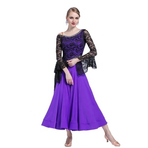 Vestido de Práctica de Baile M-1742, Vestido de Malla Bordado <span class=keywords><strong>para</strong></span> Adultos, Estándar Nacional, <span class=keywords><strong>para</strong></span> Baile de Salón, Vals, <span class=keywords><strong>Tango</strong></span>, Ropa de Entrenamiento - Product Image 3
