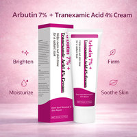 Crème pour le visage à 7% d'arbutine et 4% d'acide tranexamique, hydratant éclaircissant, correcteur de taches brunes, niacinamide, tous types de peau