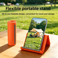 Support de téléphone flexible, pliable et transformable en silicone, impression UV personnalisée, support de bureau