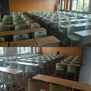 مصنع توريد خشبية طالب الجدول مقعد واحد المدرسة مقعد ومكتب عالية الفصول المدرسية الكراسي كلية مكتب للبيع
