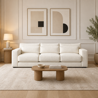 Canapé droit 3 places moderne et minimaliste, rembourrage en mousse haute densité, tissu doux, assise profonde, idéal pour villa et appartement, salon