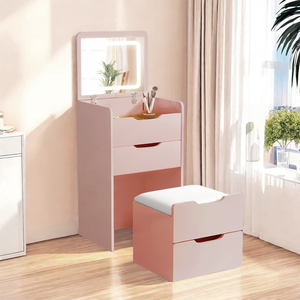 Bàn trang điểm thiết lập với gương và ngăn kéo nhà gỗ mỹ phẩm Bảng lưu trữ Tủ gấp Bảng trang điểm cho make up cửa hàng - Product Image 6