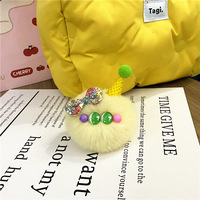Porte-clés tendance en peluche écologique en forme d'oreille d'elfe, boule duveteuse 3D, ornement à suspendre au sac, cadeau mignon pour couple et meilleurs amis, vente en gros