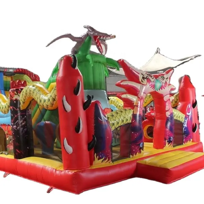 हवा लगातार Inflatable विशाल डायनासोर बाउंसर, डिनो मनोरंजन पार्क के लिए मज़ा शहर किराए पर लेने, inflatable बच्चों trampoline पार्क बिक्री