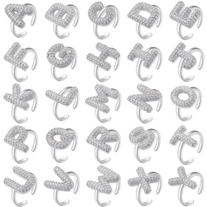 แหวนแฟชั่นประดับตัวอักษรภาษาอังกฤษ26นิ้วทำจากฟองลูกโป่งปรับขนาดได้ - Product Image 3