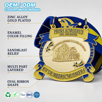 Médaille ovale personnalisée en alliage de zinc avec bordure en émail souple et ruban, souvenir de carnaval pour événements commémoratifs de clubs et festivals européens
