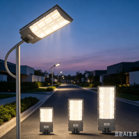 Farola Solar LED Todo en Uno de 300W, ABS IP65 OUTLUX TG007 con Sensor de Movimiento y Control Remoto para Carreteras, Pueblos, Jardines y Exteriores