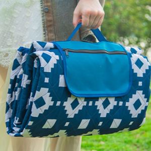 Quilted <b>Blanket</b> Roll up Portable Outdoor Picnic Mat With Carry Handle for Beach Park Camping - Product Image 1