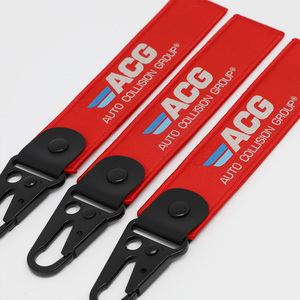 Lbr Quà Tặng Cá Nhân Khuyến Mại Móc Khóa Với Carabiners Double-Side Logo Chuyến Bay Tag Hành Lý Tag Vải Keychain - Product Image 3