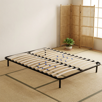 Sommier en fer forgé polyvalent avec lattes réglables, base de lit simple pour matelas à ressorts et en latex