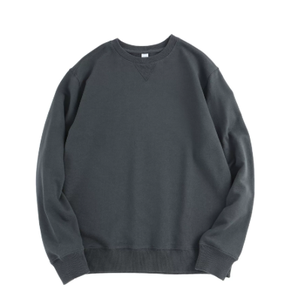 Sudadera de cuello redondo de algodón peinado grueso de 380 g, jersey de felpa de manga larga, top informal - Product Image 3