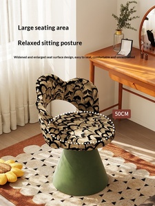 Taburete de tocador <span class=keywords><strong>con</strong></span> <span class=keywords><strong>respaldo</strong></span> estilo chino, silla de maquillaje para dormitorio de niñas, silla de pétalos de lujo ligero de alta gama, muebles para el hogar - Product Image 3