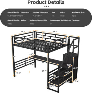 Base de Cama Triple Plegable para Adultos, Estilo Queen/King/Twin, con Plataforma de Listones, Estructura Metálica Grande con Almacenamiento - Product Image 3