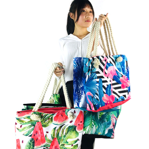 フラミンゴフリンジファンキーゴールドヘンプミニナチュラルストローニースオーガニックラージビーチバッグ - Product Image 5