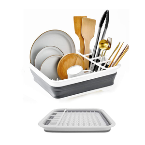 Kitchen storage collapsible dish drying rack eco-friendly plastic drying storage rack portable dish drainer for kitchen