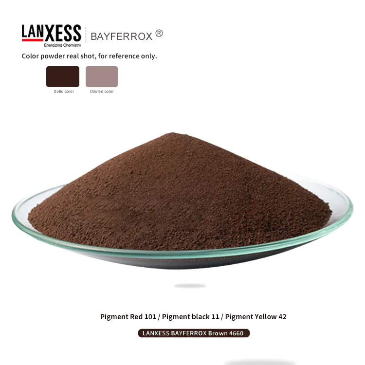 Lanxess bayferrox pigmento de óxido de ferro marrom usado para materiais de construção, revestimentos, plásticos e outros pigmentos marrom