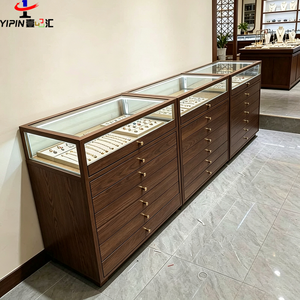 Vitrine de présentation portable en verre marron pour bijoux, lunettes, montres, amulettes bouddhistes, objets de musée, jade et or, pour salle d'étude et rangement - Product Image 5