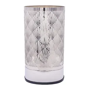 Manufacturer electric touch warmer electroplating silver touch lamp electric oil burners 3setting dimming table lamps