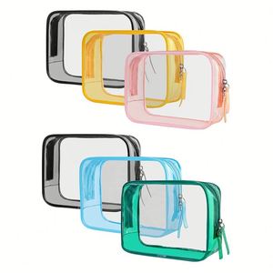 Custom Logo Plastic Patchwork Makeup Zipper Travel Beauty Organizer Transparent Pvc Cosmetic <b>Make</b> <b>up</b> Bag - Product Image 1