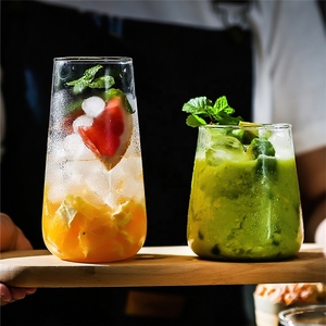 Eleganti Bicchieri da Cocktail in Cristallo a Pancia Larga, Bicchieri Highball Trasparenti Senza Stelo - Product Image 5